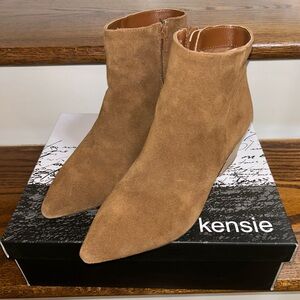 Kensie Women's Brown Suede Ankle Booties, size 8